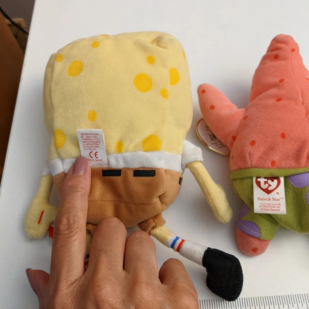 VTG Sponge Bob Square Pants and Patrick Star with tags, 2 Ty Beanie Babies - Picture 8 of 15